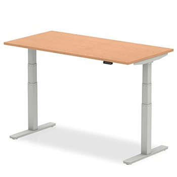 Dynamic Air 1600 X 800Mm Height Adjustable Desk Oak Top Silver Leg HA01019 HA01019
