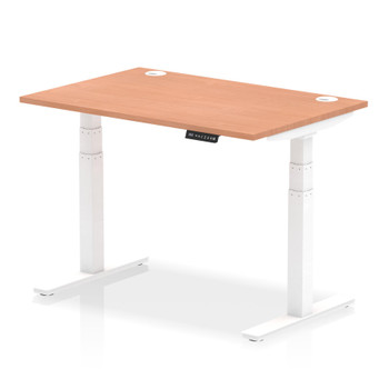 Dynamic Air 1200 X 800Mm Height Adjustable Desk Beech Top Cable Ports White Leg HA01101