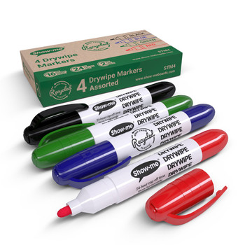Show-Me Teacher Drywipe Marker Assorted Colours Pack 10 - STM4 STM4