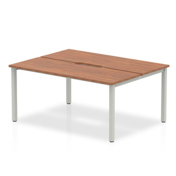 Evolve Plus 1200Mm Back To Back 2 Person Desk Walnut Top Silver Frame BE177 BE177