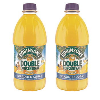 Robinsons Double Concentrate No Added Sugar Orange Squash 1.75 Litre Pack 2 4020 0402046