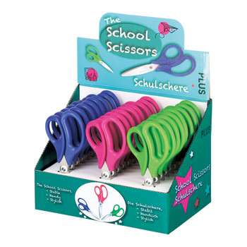 Plus By Pentel School Scissors Display Pack Ergonomic Handle Stainless Steel 145 34567