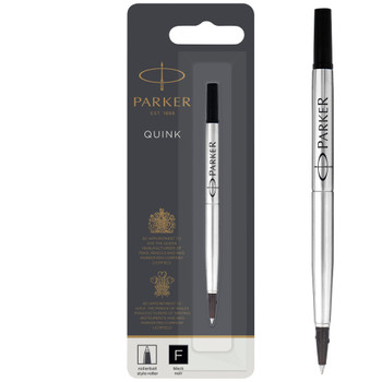 Parker Quink Rollerball Refill for Rollerball Pens Fine Black Single Refill 1950321