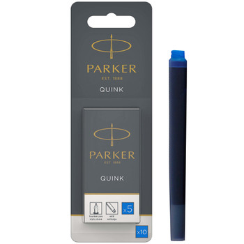 Parker Quink Ink Refill Cartridge for Fountain Pens Royal Blue Pack 5 1950208