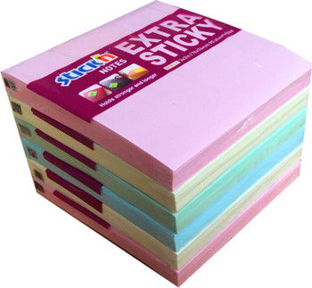 Valuex Extra Sticky Notes 76X76mm 90 Sheets Pastel Colours Pack 6 21659 21659