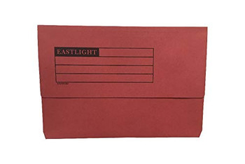 Valuex Document Wallet Manilla Foolscap Half Flap 250Gsm Red Pack 50 45918DENT