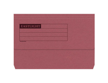 Valuex Document Wallet Manilla Foolscap Half Flap 285Gsm Red Pack 50 45118DENT