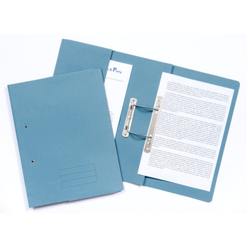 Exacompta Pocket Spring File Manilla Foolscap 285Gsm Blue Pack 25 TPFM-BLUZ