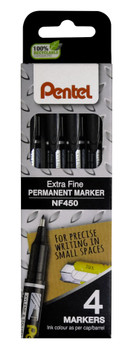 Pentel Nf450 Permanent Marker Bullet Tip 0.8Mm Line Black Pack 4 YNF450/4-A YNF450/4-A