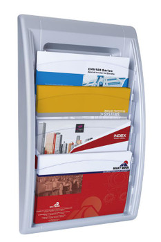 Fast Paper Oversized Quick Fit Wall Display Literature Holder Silver F406035