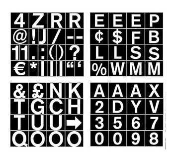 Bi-Office Magnetic Letters Numbers And Symbols 23Mm White On Black CAR0702 CAR0702