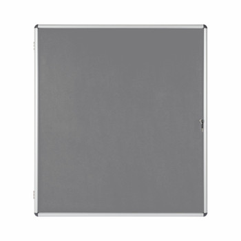 Bi-Office Enclore Grey Felt Lockable Noticeboard Display Case 20 X A4 1160X1288m VT740103150