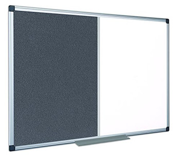 Bi-Office Maya Combination Board Grey Felt/Magnetic Whiteboard Aluminium Frame 1 XA2728170
