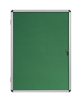 Bi-Office Enclore Green Felt Lockable Noticeboard Display Case 9 X A4 720X981mm VT630102150