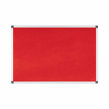 Bi-Office Maya Red Felt Noticeboard Aluminium Frame 2400X1200mm FA2146170