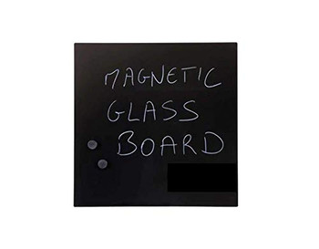 Bi-Office Magnetic Glass Whiteboard Memo Tile 480X480mm Black GL150201