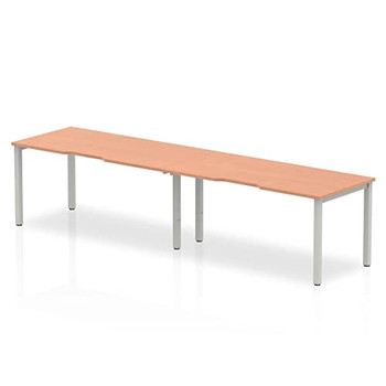Dynamic Evolve Plus 1600Mm Single Row 2 Person Desk Beech Top Silver Frame BE368 BE368