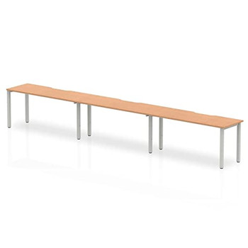 Dynamic Evolve Plus 1200Mm Single Row 3 Person Desk Oak Top Silver Frame BE420 BE420