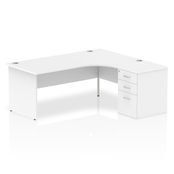Dynamic Impulse 1800Mm Right Crescent Desk White Top Panel End Leg Workstation 6 I000602