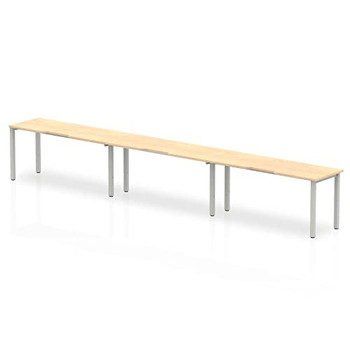 Dynamic Evolve Plus 1400Mm Single Row 3 Person Desk Maple Top Silver Frame BE414 BE414