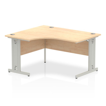 Dynamic Impulse 1400Mm Left Hand Crescent Desk Maple Top Silver Cable Managed Le I003844