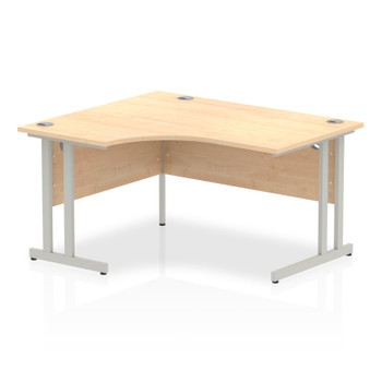 Dynamic Impulse 1400Mm Left Hand Crescent Desk Maple Top Silver Cantilever Leg I I003820
