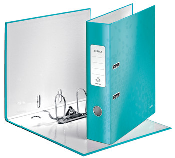 Leitz 180 Wow Lever Arch File Laminated Paper On Board A4 80Mm Spine Width Ice B 10050051