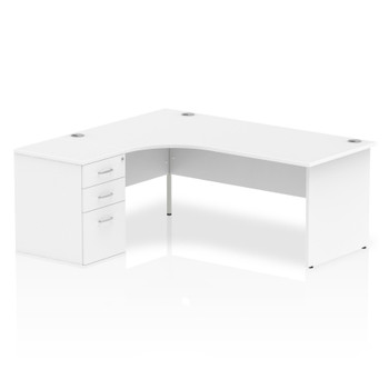 Dynamic Impulse 1800Mm Left Crescent Desk White Top Panel End Leg Workstation 60 I000590