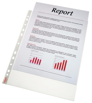 Esselte Multi Punched Pocket Polypropylene A4 70 Micron Top Opening Clear Pack 1 23752