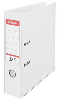 Esselte No.1 Lever Arch File Polypropylene A4 75Mm Spine Width White Pack 10 811 811300