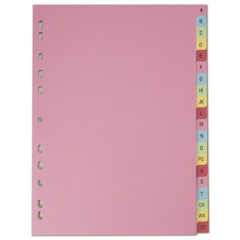 Elba Indices A4 A-Z 20 Part Coloured Card 400021450 400021450