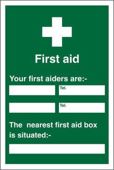 Seco Safe Procedure Safety Sign First Aiders Semi Rigid Plastic 200 X 300Mm - KS KS008SRP200X300