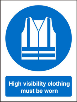 Seco Mandatory Safety Sign High Visibility Clothing Must Be Worn Self Adhesive V M162SAV150X200