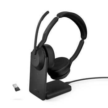 Jabra Evolve2 55 Link 380 USB-A MS Stereo Headset and Stand EVOLVE255AMSSTEREOSTAND