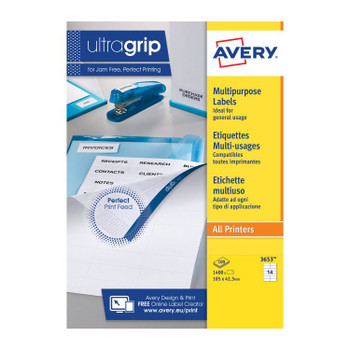 Avery 3653 Multipurpose Labels 100 sheets - 14 Label per Sheet AVERY3653