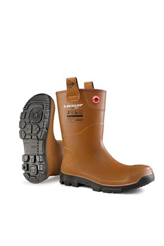 Dunlop Purofort Rigpro Full Safety Boot Fur Lined Tan Size 7 LJ2HR4807