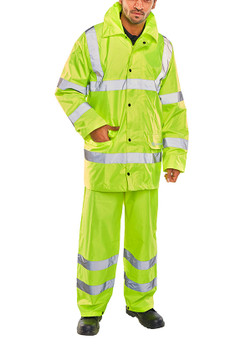 Beeswift Hi-Vis Lightweight Waterproof Suit Saturn Yellow Size S TS8SYS