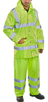 Beeswift Hi-Vis Lightweight Waterproof Suit Saturn Yellow Size XXL TS8SYXXL
