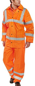 Beeswift Hi-Vis Lightweight Waterproof Suit Orange Size XXL TS8ORXXL