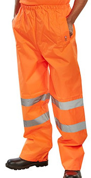 Beeswift Hi-Vis Waterproof Traffic Trousers Orange Size XXL TENORXXL