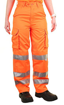 Beeswift Ladies Hi-Vis Rail Spec Trousers Orange Size 28 LRST28