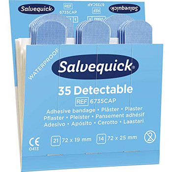 Salvequick Detectable Plasters Refill Pack 6X35 Blue CM0544