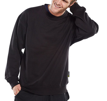 Beeswift Polycotton Sweatshirt Black Size XXXL CLPCSBLXXXL