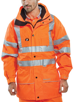 Beeswift Carnoustie Hi-Vis Jacket Orange Size XXXXL CARORXXXXL
