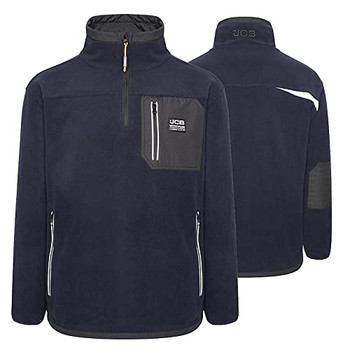 Jcb Workwear Trade Heavyweight 1/4 Zip Tech Fleece Navy Blue Size M DK9T-M
