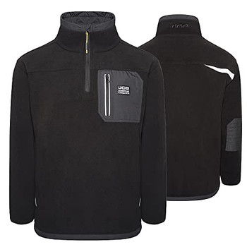 Jcb Workwear Trade Heavyweight 1/4 Zip Tech Fleece Black Size L DK9W-L