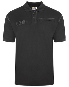 Jcb Workwear Trade Work Short Sleeve Polo Black Size XL D+29-XL