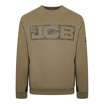 Jcb Workwear Trade Crew Sweatshirt Olive Green Size L CREW/OL-L