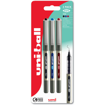 Uni-Ball Eye Fine Ub-157 Rollerball Pen 0.7Mm Tip Black/Blue/Red Blister Pack Pl 238212079