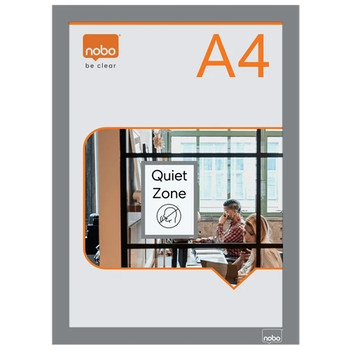 Nobo Self-adhesive Magnetic Poster Frame A4 Silver 1915696 1915696